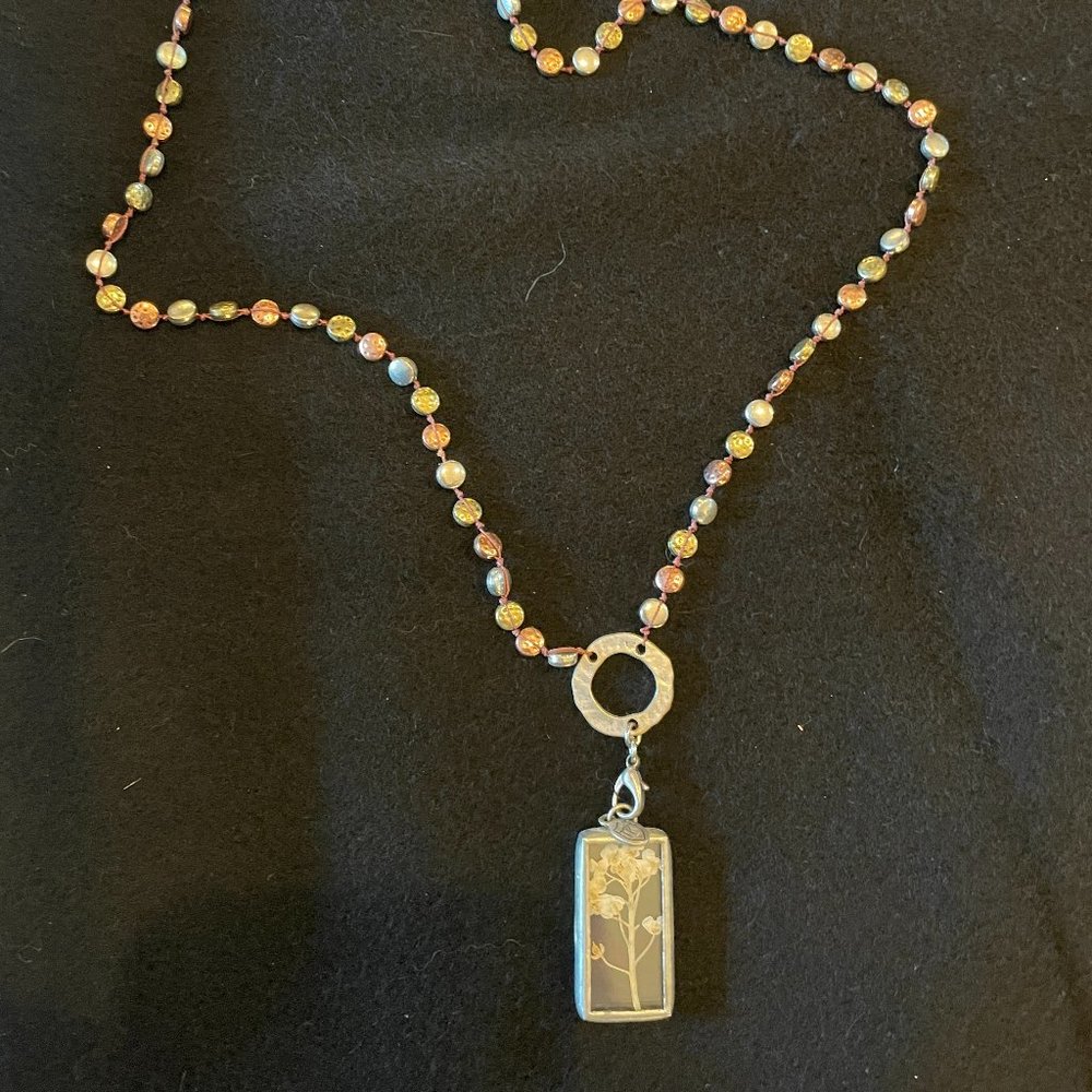 Jewel Kade Necklace with dried flower charm